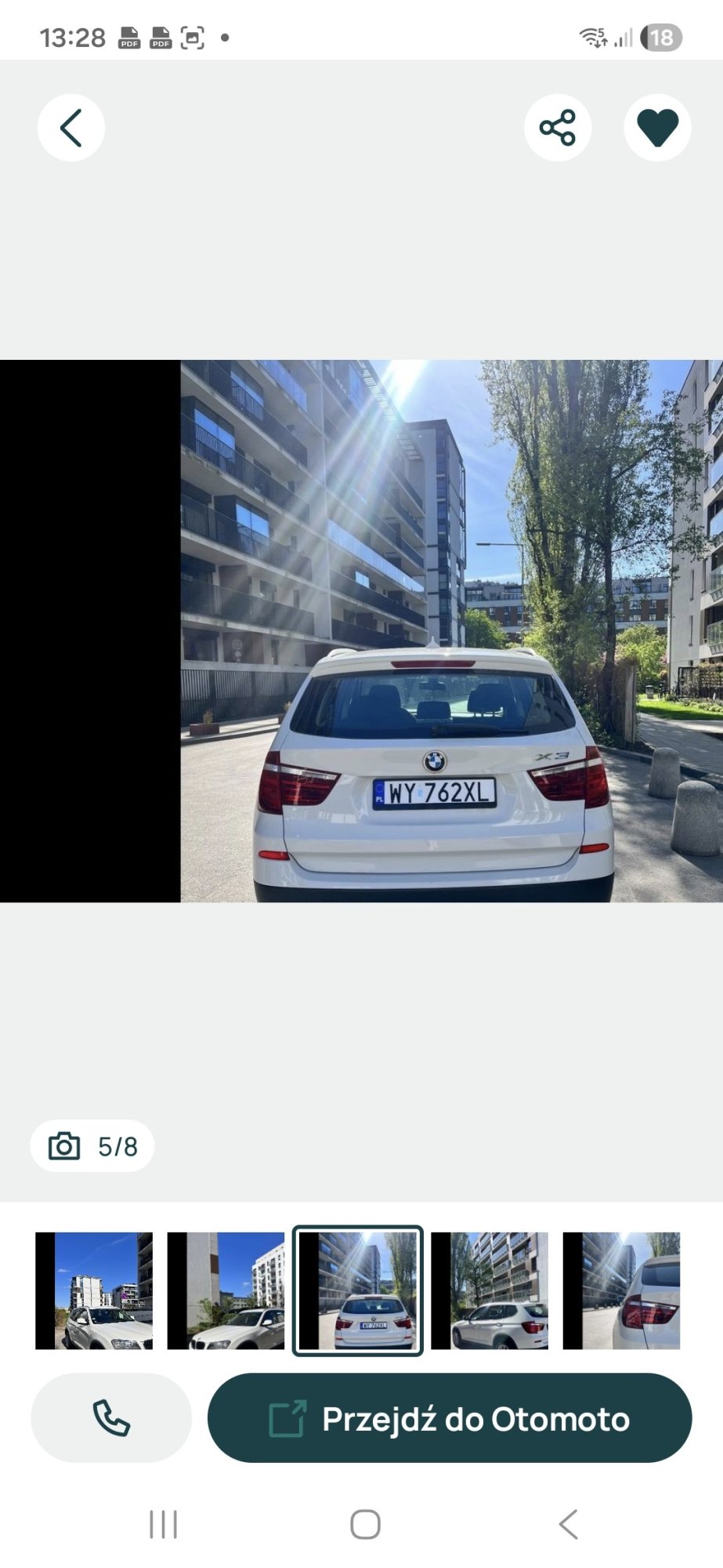 Numer rejestracyjny WY 762XL posiada BMW X3 Diesel MR`10 E5 F25 xDrive20d - WY762XL