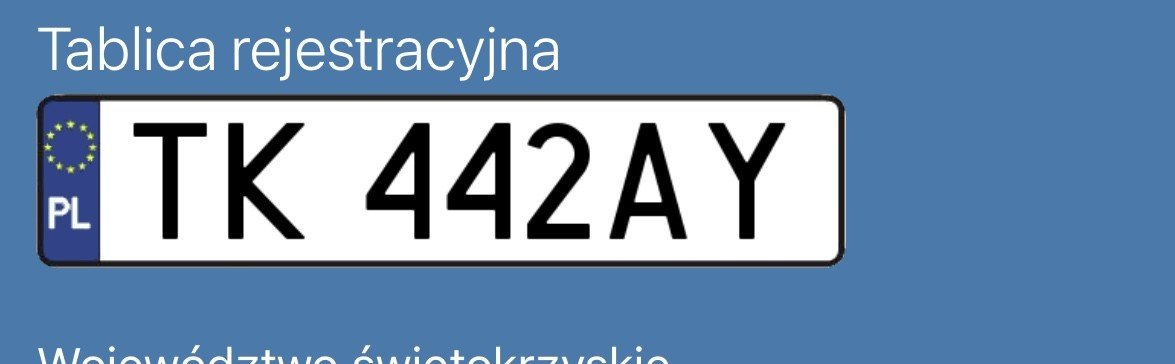 Numer rejestracyjny TK 442AY posiada MITSUBISHI PAJERO - TK442AY