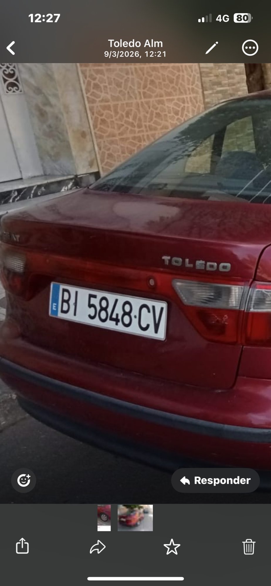 Numer rejestracyjny BI5848CV posiada SEAT Toledo