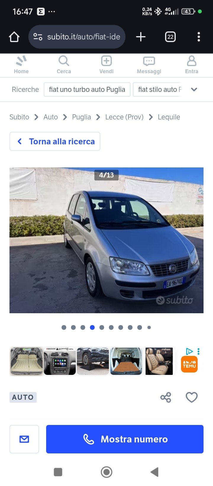 Numer rejestracyjny EA567XE posiada FORD Fiesta 6a serie