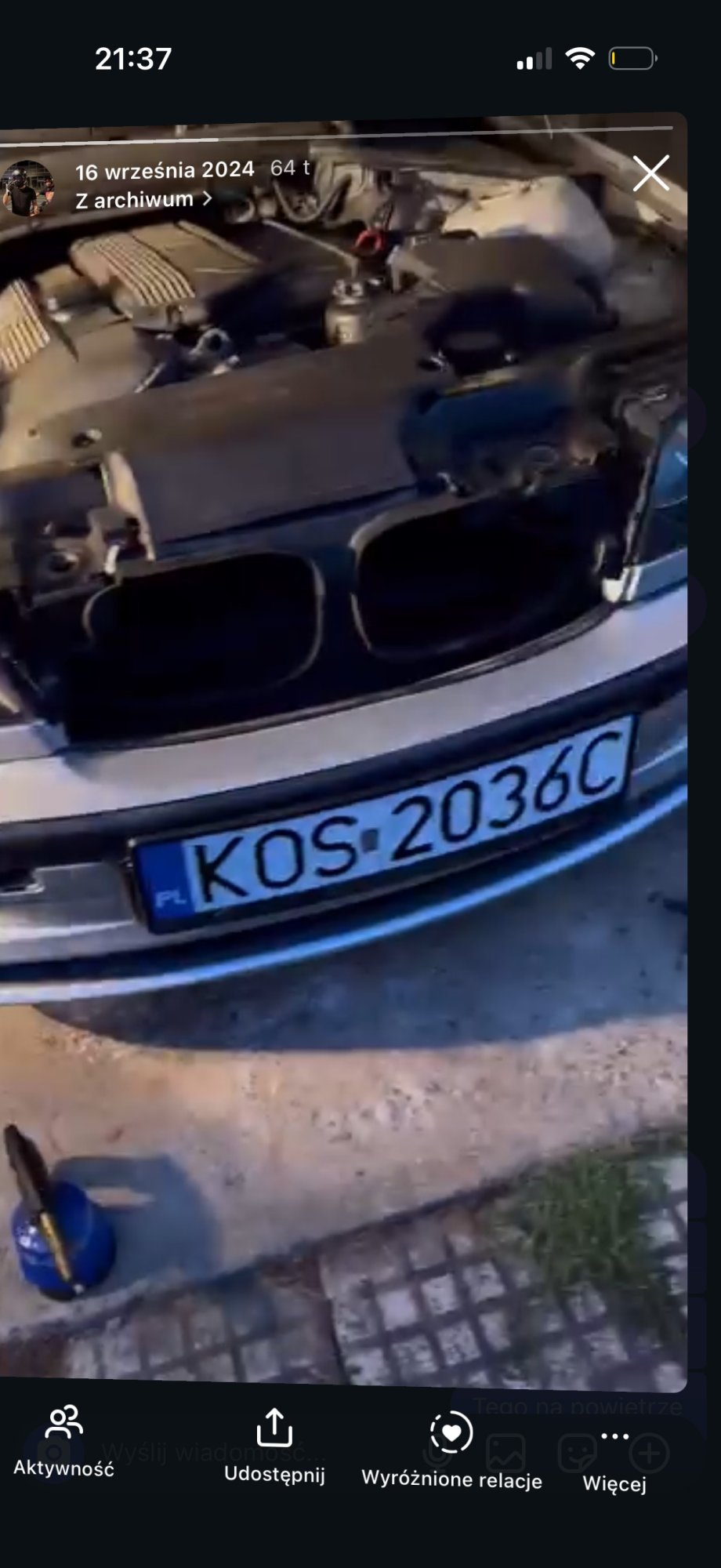 Numer rejestracyjny KOS 2036C posiada BMW 320I - KOS2036C