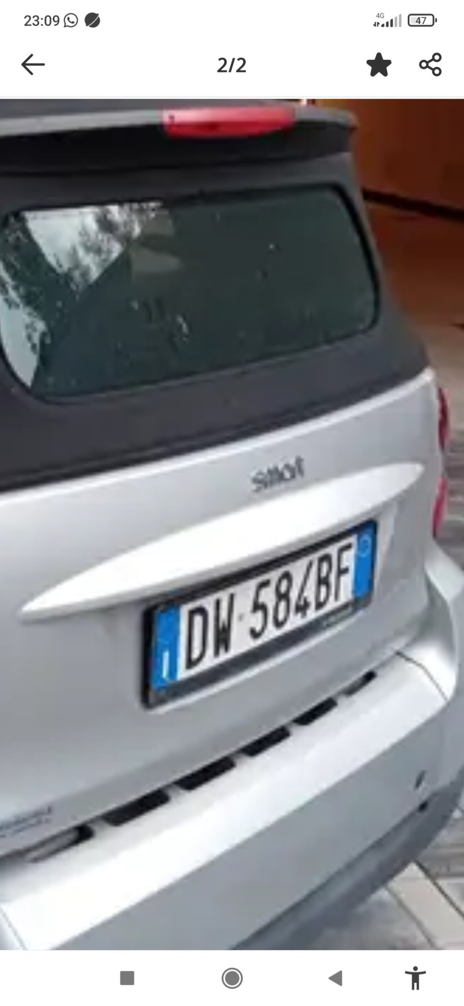 Numer rejestracyjny DW584BF posiada Smart 