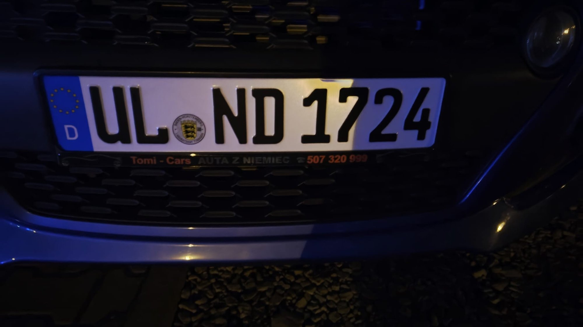 Numer rejestracyjny ULND1724 posiada  