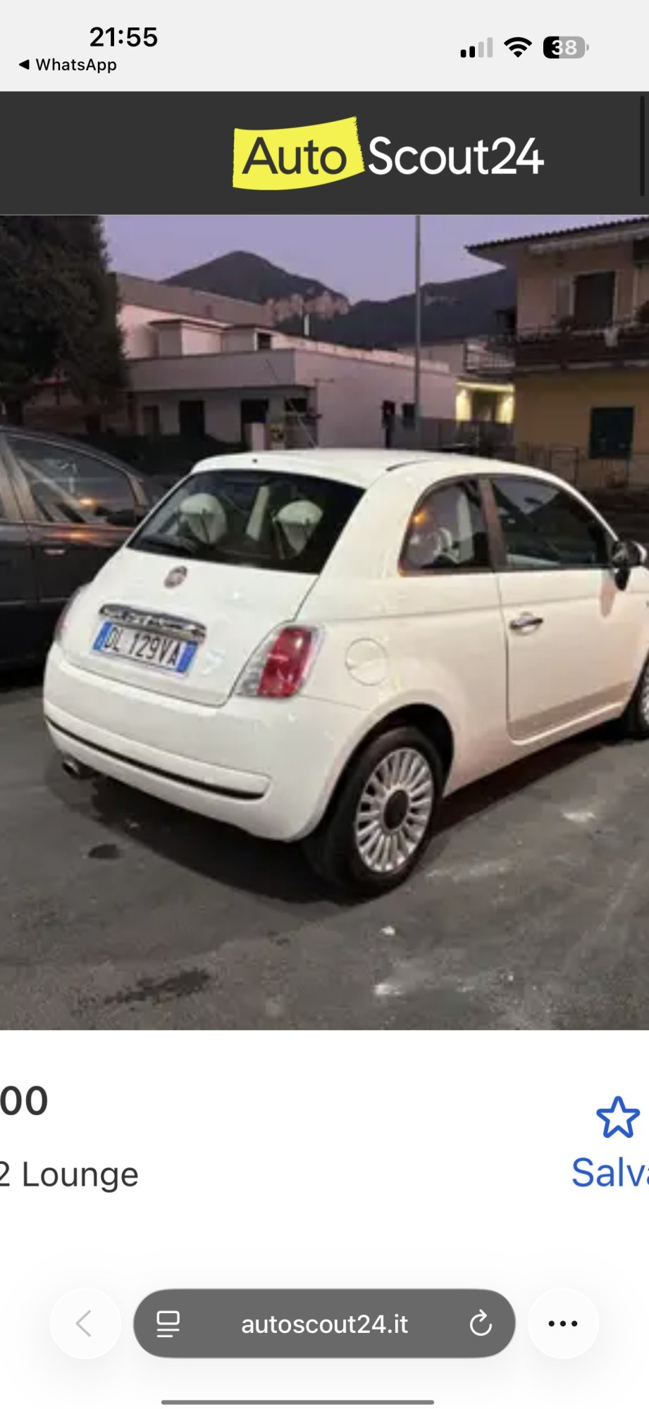Numer rejestracyjny DL129VA posiada FIAT 500 Numer rejestracyjny DL129VA posiada FIAT 500