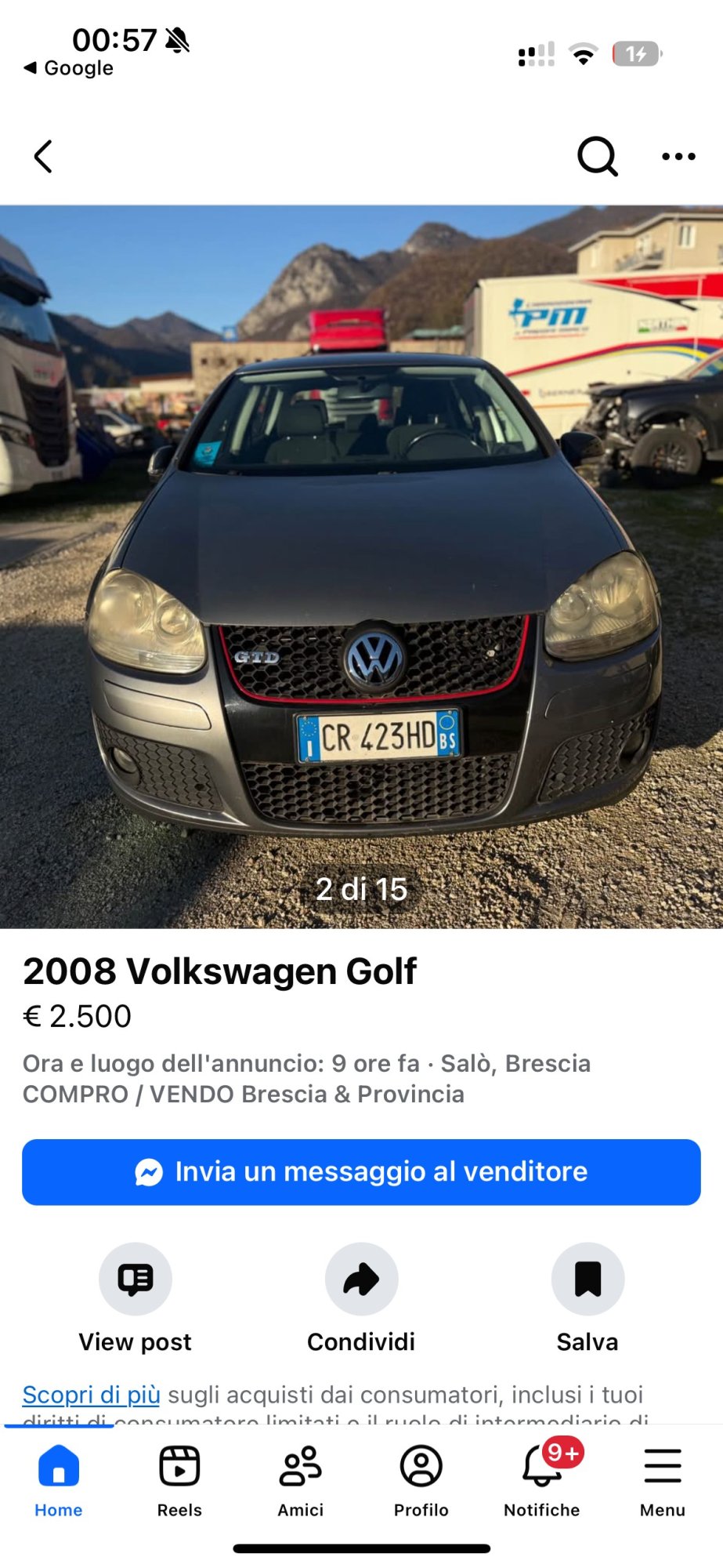 Numer rejestracyjny CR423HD posiada VOLKSWAGEN Golf 5a serie