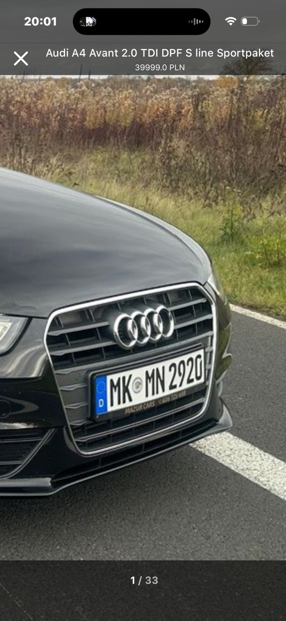 Numer rejestracyjny MKMN2920 posiada Audi A4 Avant 2.0 TDI