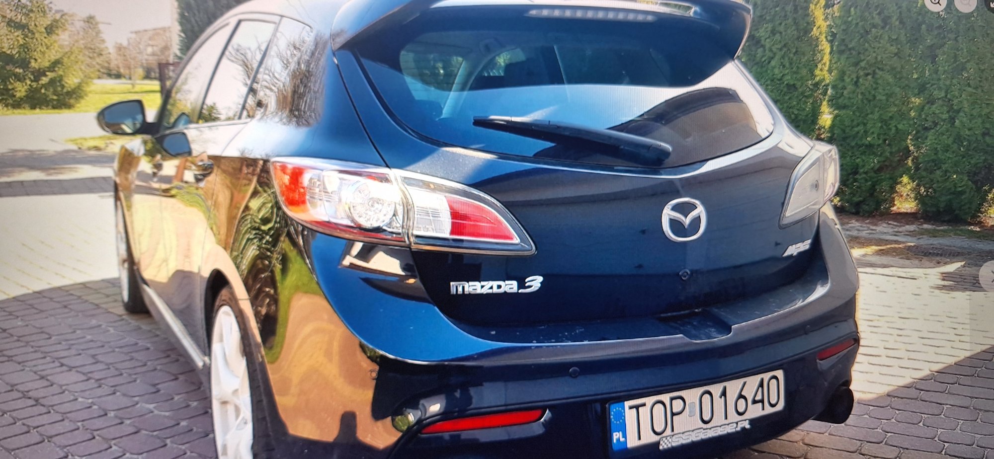 Numer rejestracyjny TOP 01640 posiada MAZDA 3 - 2.3 MR`09 E5 MPS - TOP01640