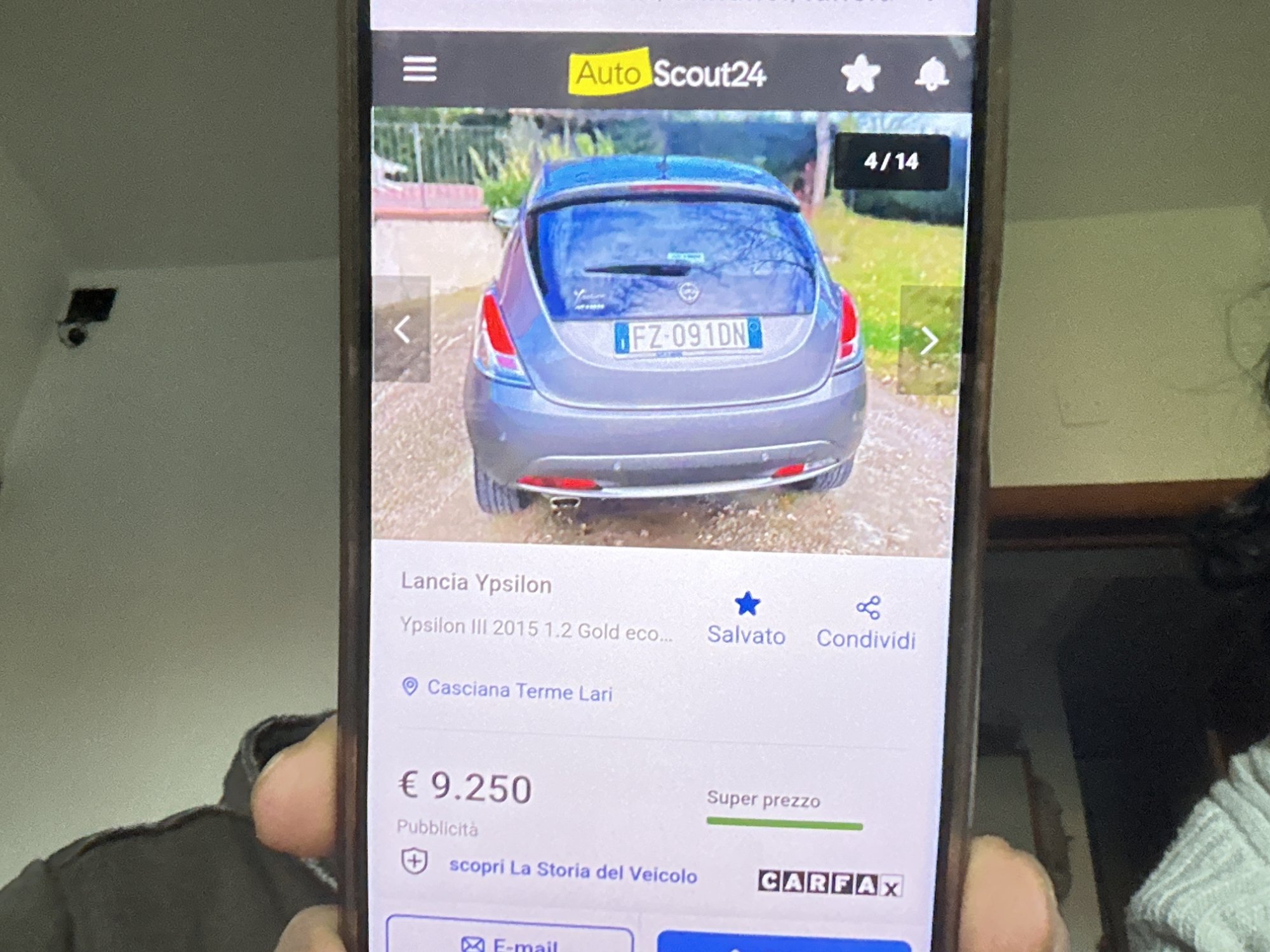 Numer rejestracyjny FZ091DN posiada LANCIA Ypsilon 3a serie