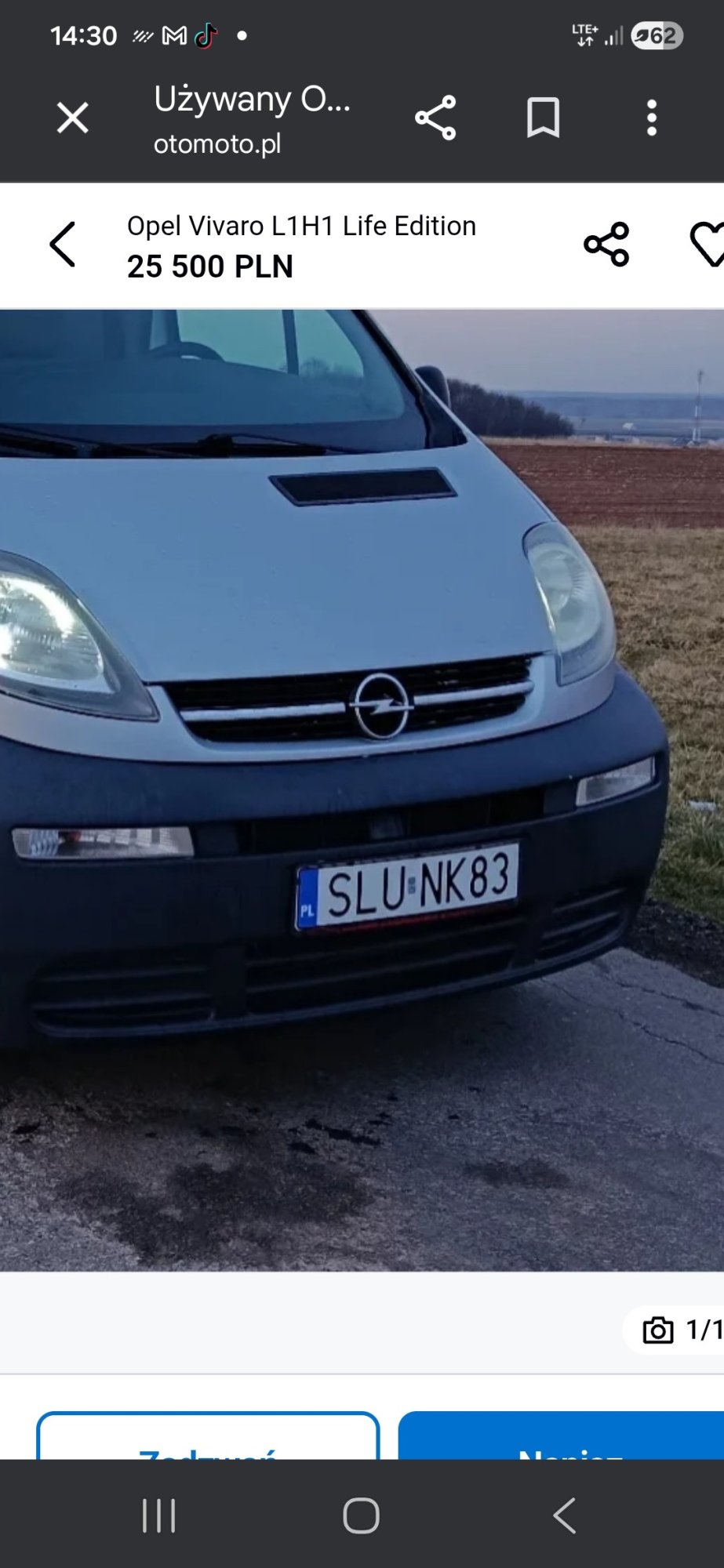 Numer rejestracyjny SLU NK83 posiada OPEL Vivaro 2.0 E3 2.9t L2H1 - SLUNK83