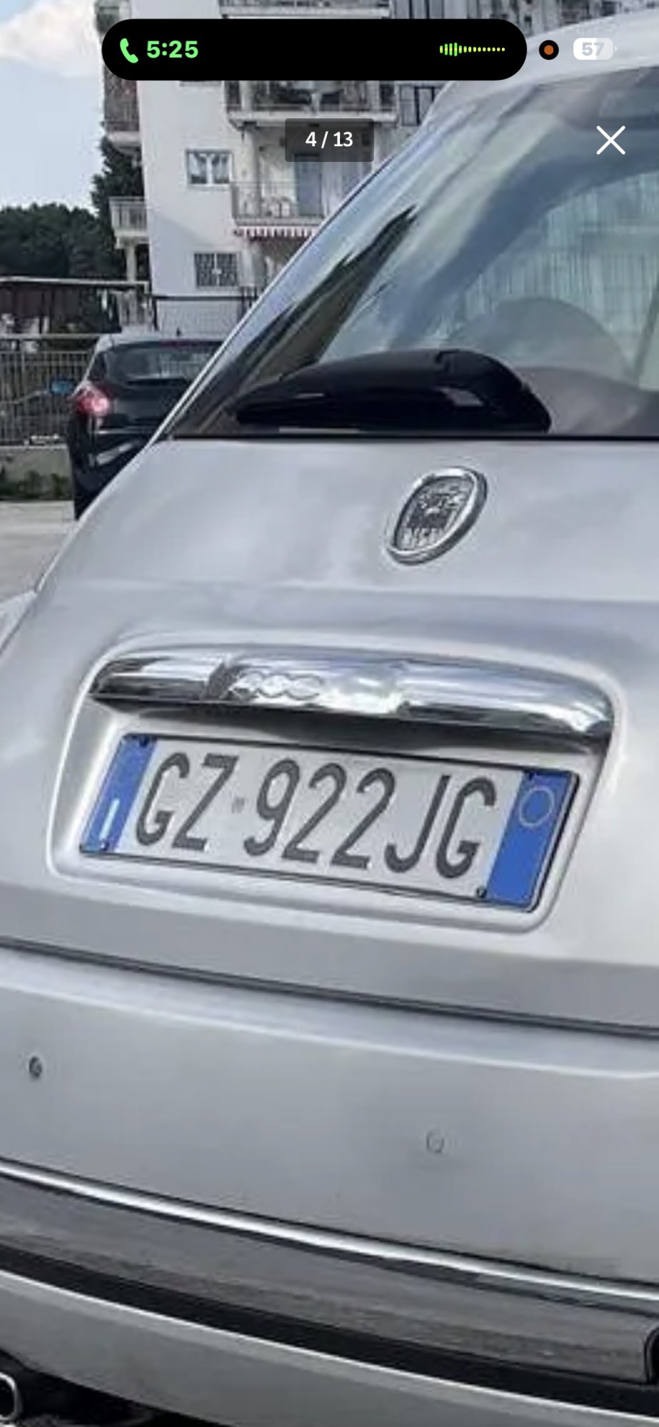 Numer rejestracyjny GZ922JG posiada FIAT 500