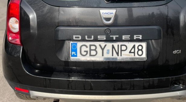 Numer rejestracyjny GBY NP48 posiada DACIA Duster dCi MR`10 E5 Laureate - GBYNP48