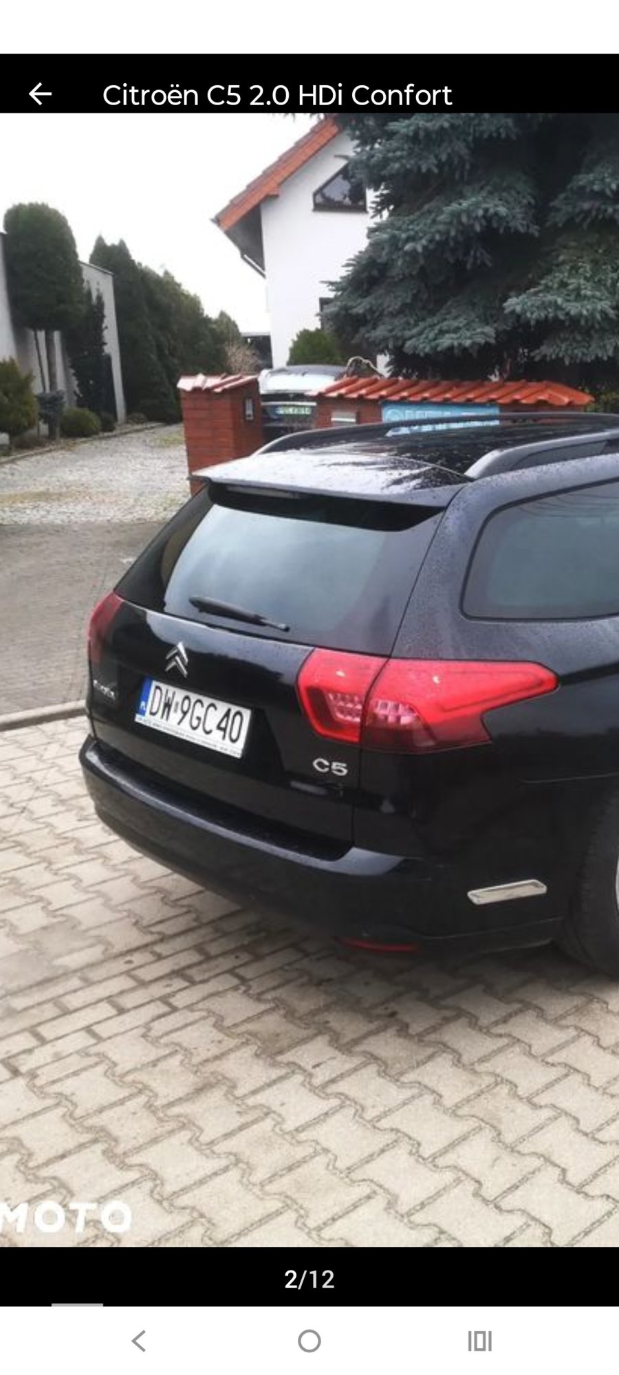 Numer rejestracyjny DW 9GC40 posiada CITROEN C5 II 2.0 HDI FAP MR`08 E5 Confort - DW9GC40