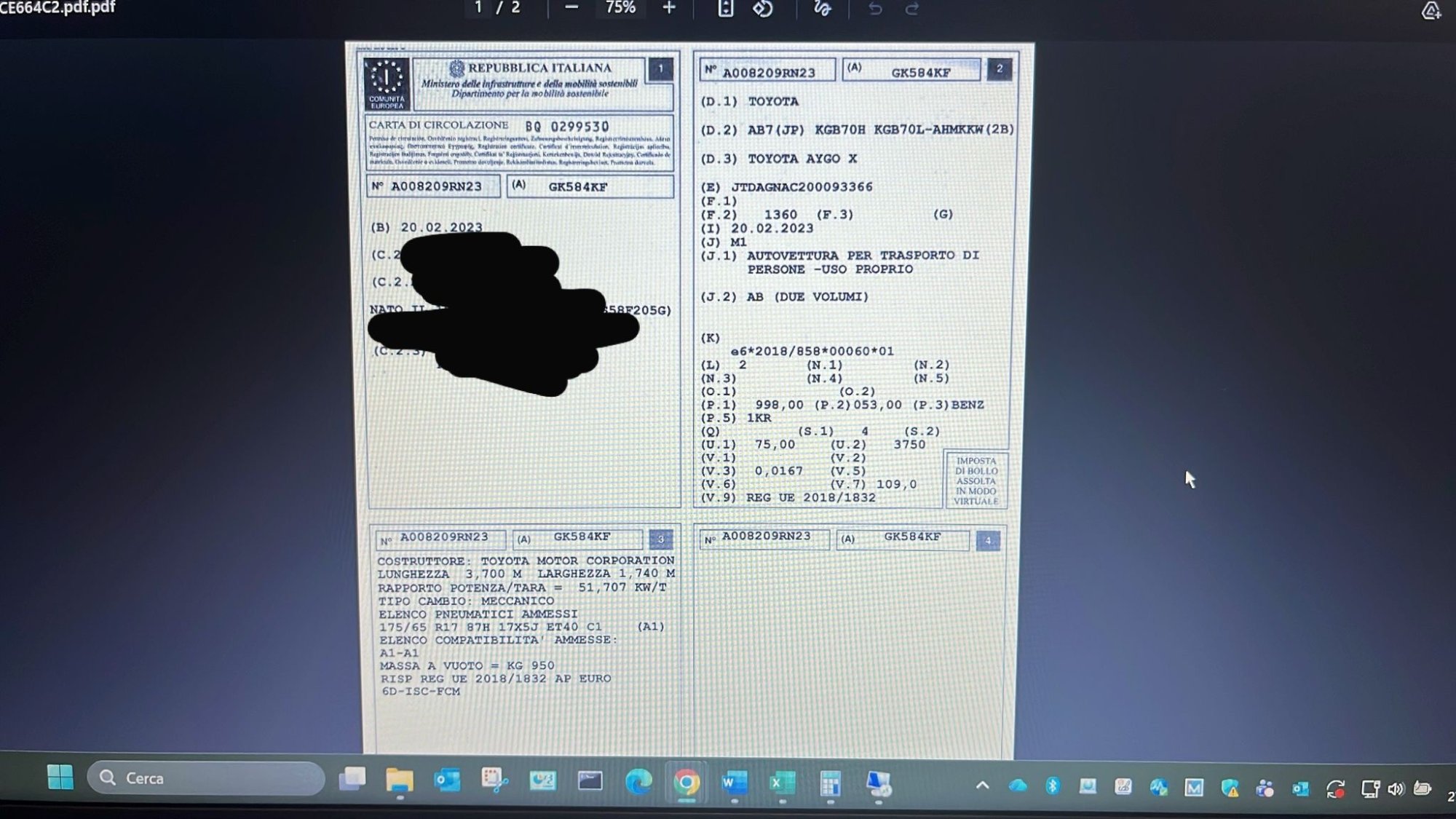 Numer rejestracyjny GK584KF posiada TOYOTA Aygo X