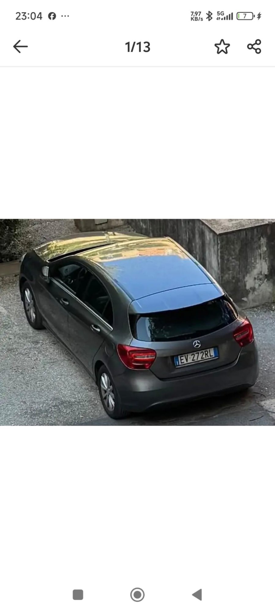 Numer rejestracyjny EV272RL posiada MERCEDES Classe A Numer rejestracyjny EV272RL posiada MERCEDES Classe A