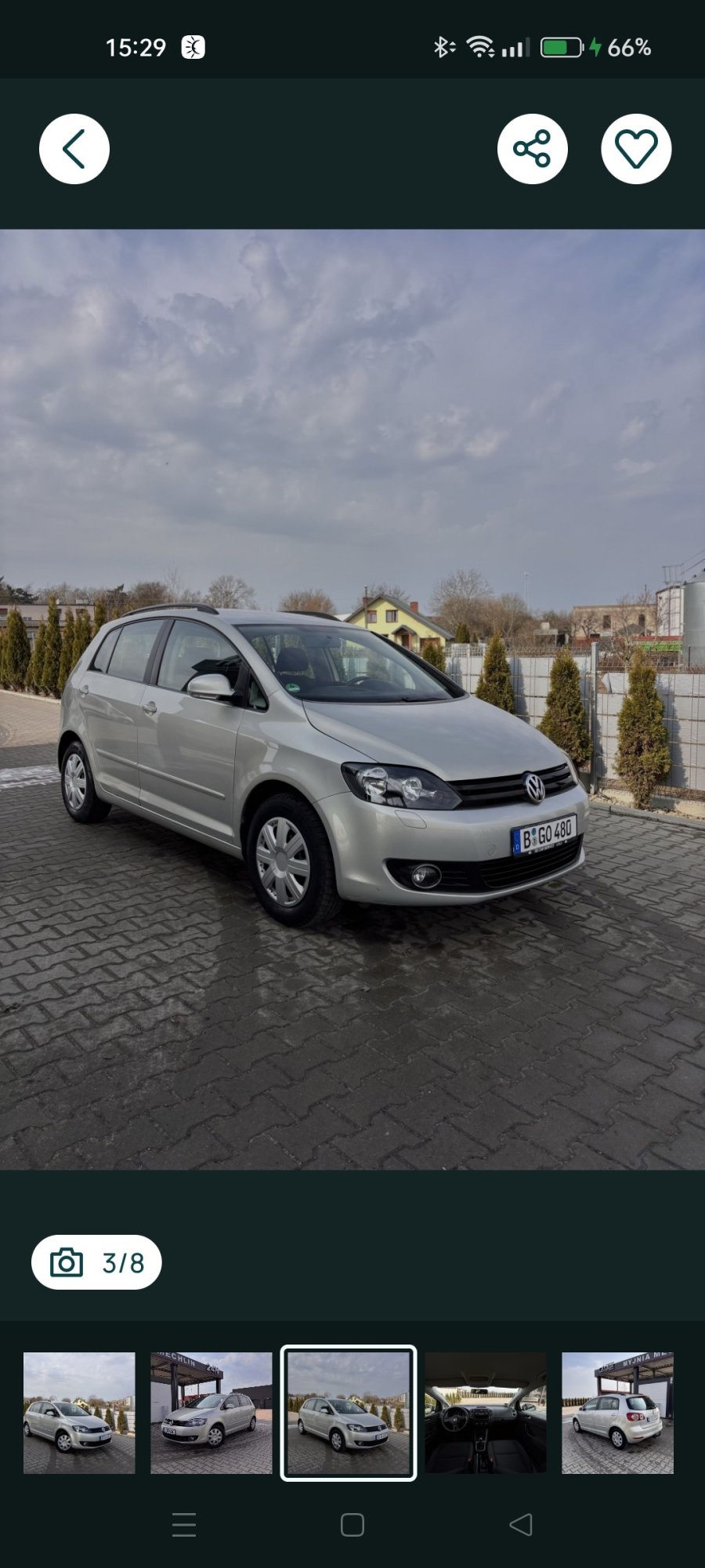 Numer rejestracyjny BGO480 posiada Volkswagen Golf Plus