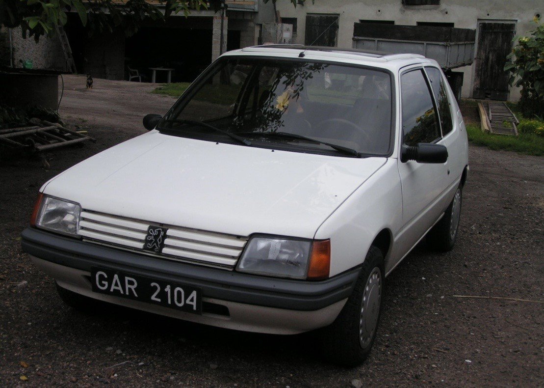 Numer rejestracyjny GAR2104 posiada Peugeot 205