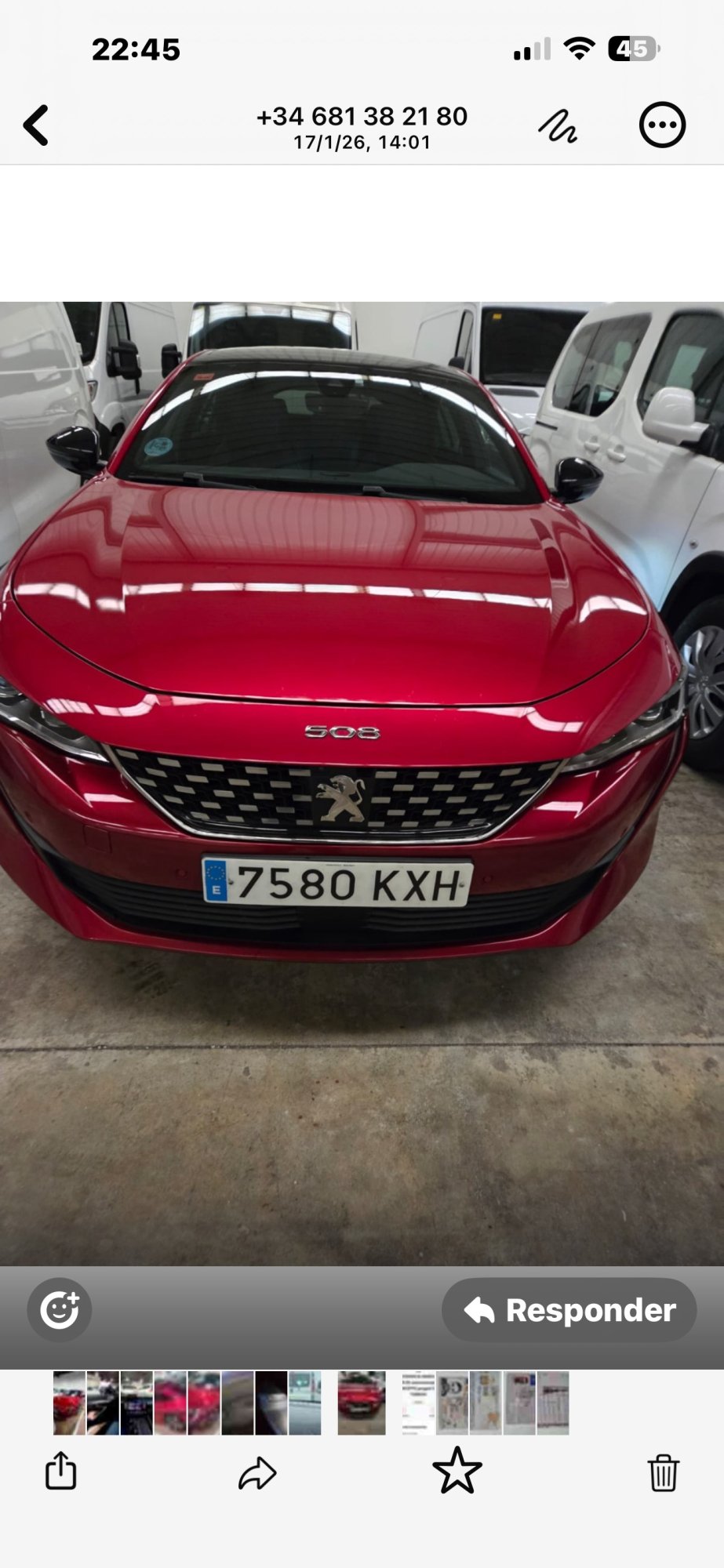 Numer rejestracyjny 7580KXH posiada PEUGEOT 508