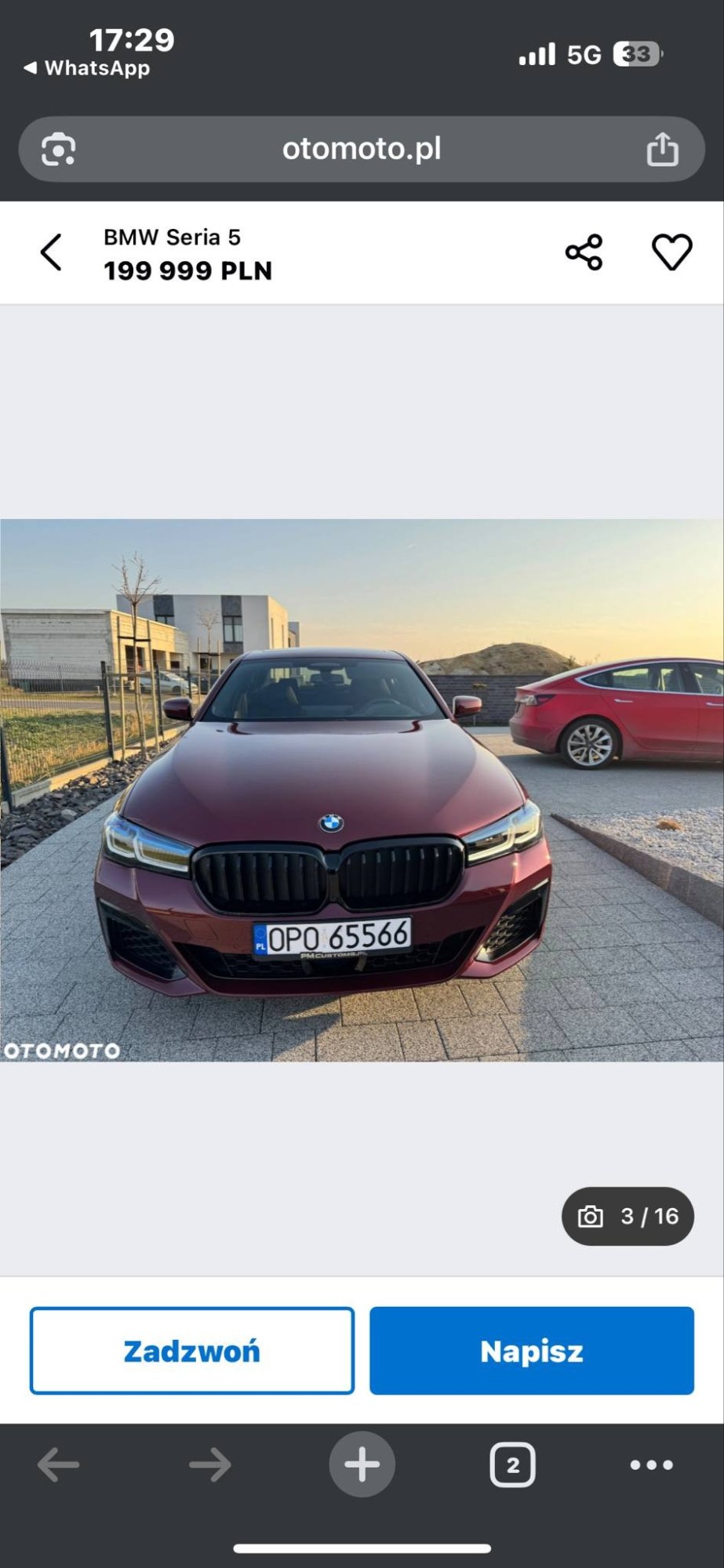 Numer rejestracyjny OPO 65566 posiada BMW 540i MR`21 E6d G30 xDrive Steptronic - OPO65566