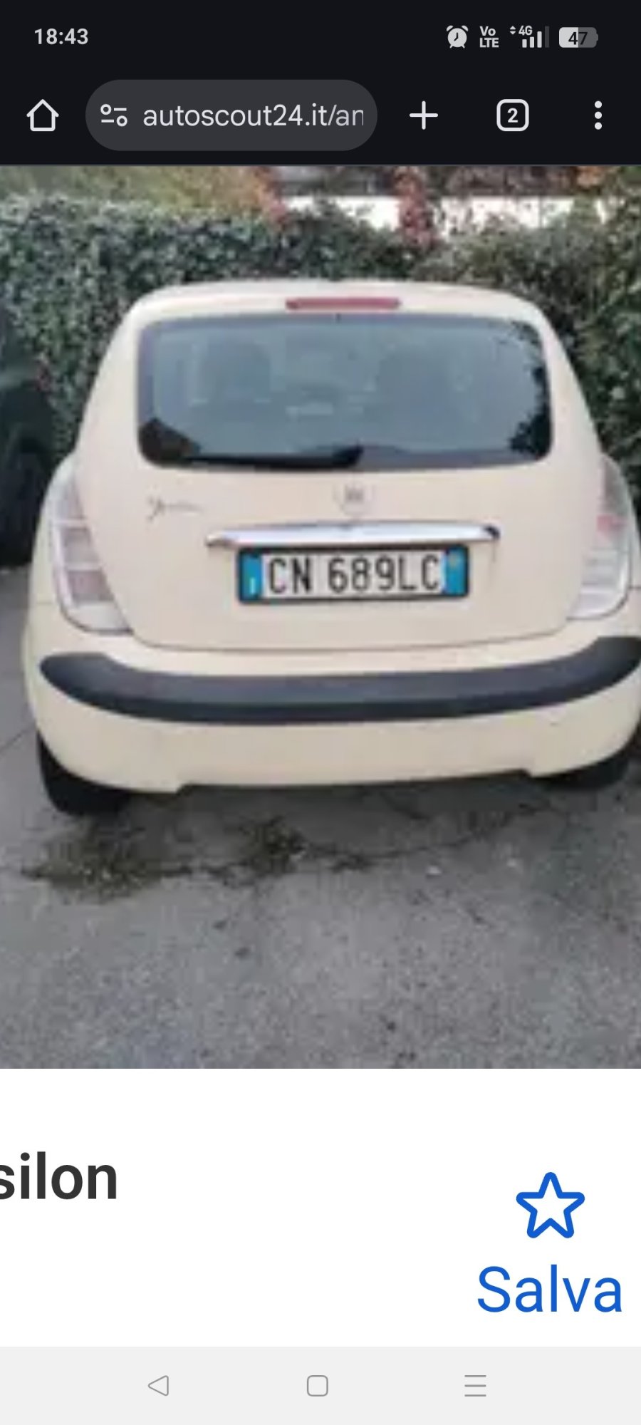 Numer rejestracyjny CN689LC posiada LANCIA Ypsilon Numer rejestracyjny CN689LC posiada LANCIA Ypsilon